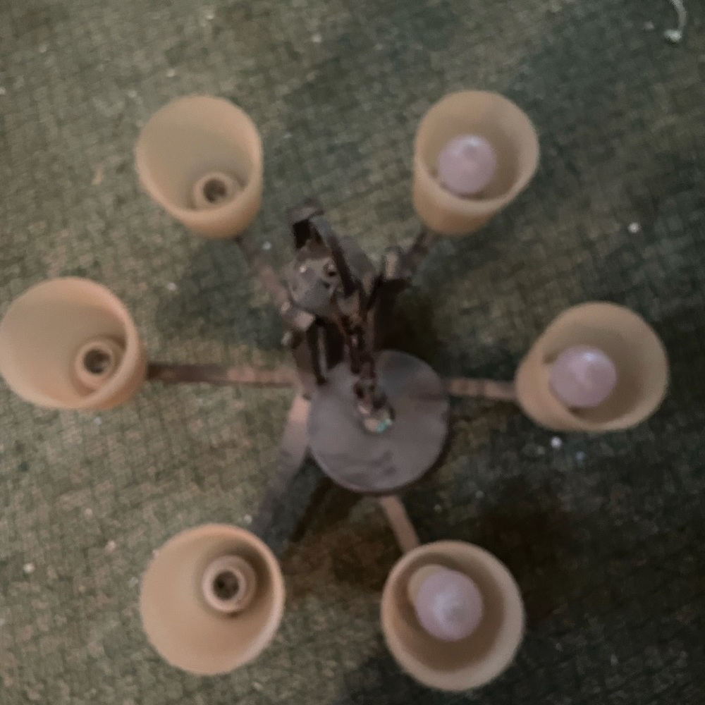 OIL RUBBED BRONZE 6 ARMS CHANDELIER